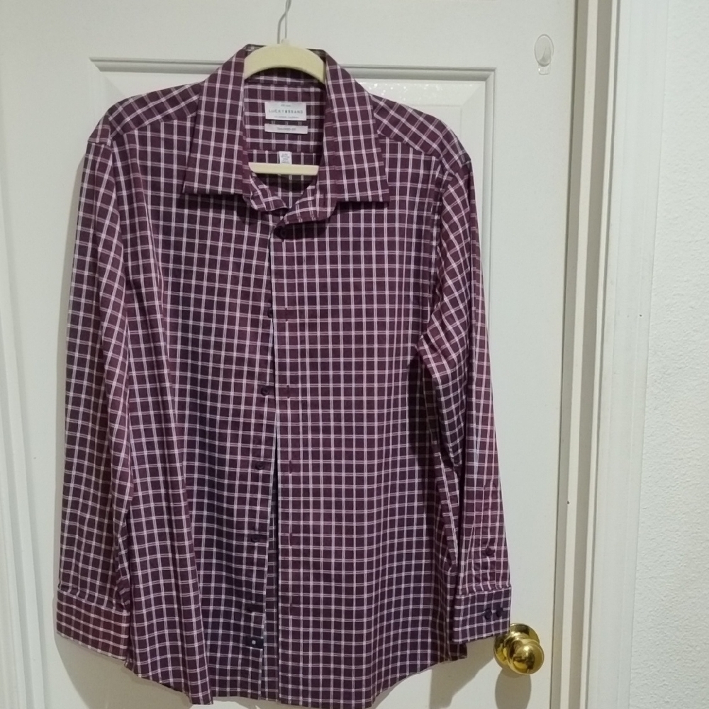 Lucky Brand Purple Casual Button Down Shirt